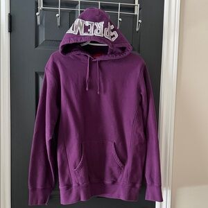 Supreme Deep Purple Hoodie with Logo 100% authentic